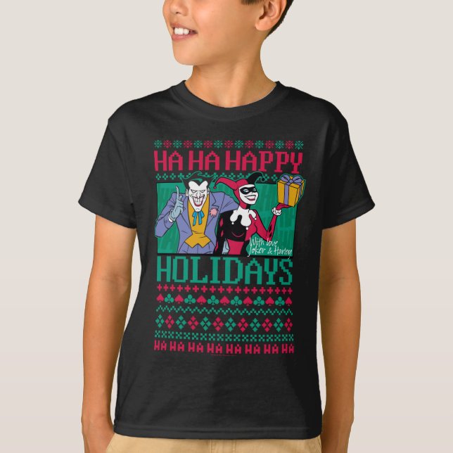 T-shirt Batman | Joyeuses fêtes Joker & Harley Quinn (Devant)