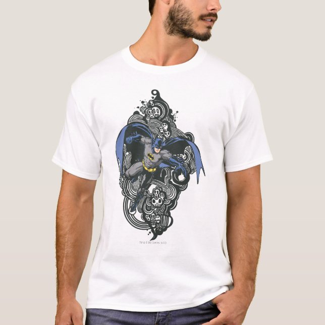 T-shirt Batman Skulls/Doodle d'encre 2 (Devant)
