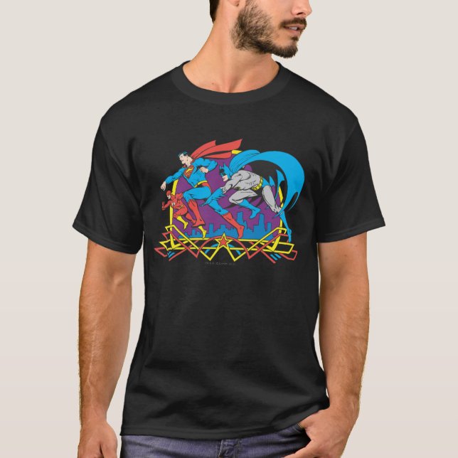 T-shirt Batman + Superman + Flash (Devant)