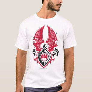 T-shirt Batman Symbol   Red Black Bat Stamp Crest Logo