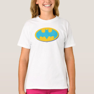 T-shirt Batman Symbole Cyan Stripes