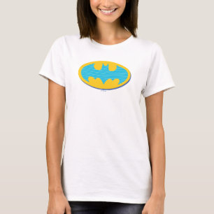 T-shirt Batman   Symbole Cyan Stripes