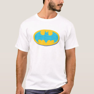 T-shirt Batman Symbole Cyan Stripes