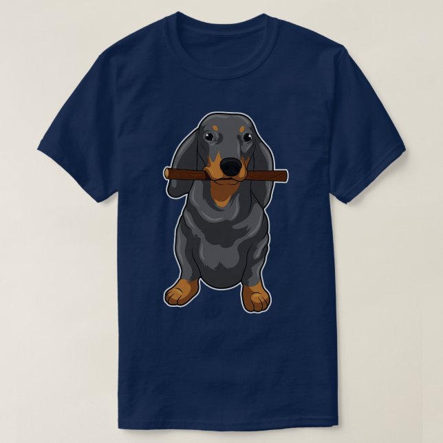T-shirt Bâton Dachshund (Design devant)