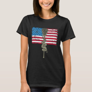 T-shirt Bâton De Crosse Et Serpent En Colère Usa American