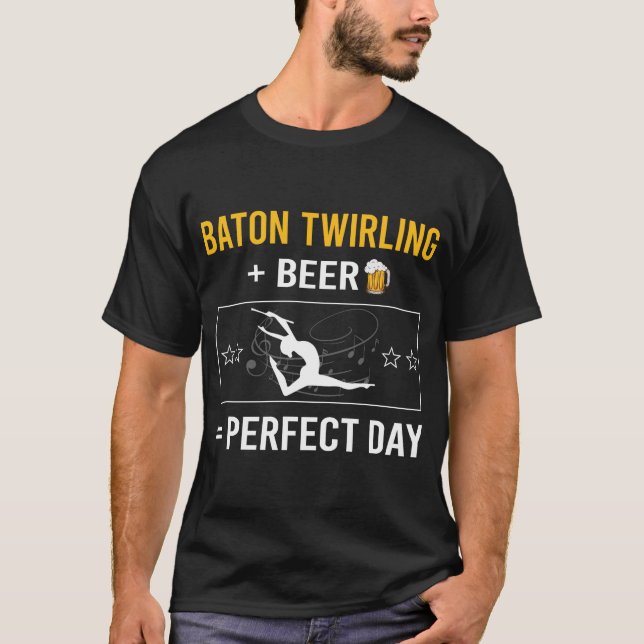 T-shirt Baton de jour de la bière Twirl Twirler (Devant)