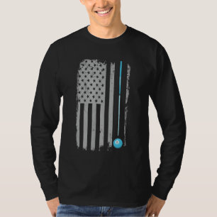 T-shirt Bâton de piscine Billiards 8 Ball US Drapeau amé
