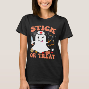 T-shirt Bâton Ou Traitement Infirmière Drôle Costume Hallo