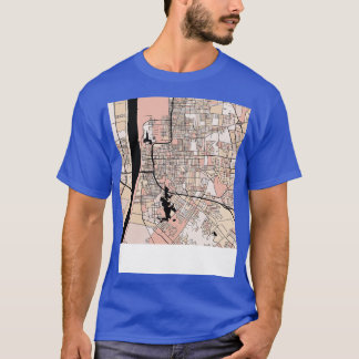 T-shirt Baton Rouge Carte Motif en Soft Pink Pastels TShir