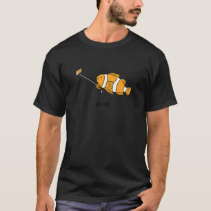 T-shirt Bâton Selfie Téléphone Photo Selfie Poisson Orange