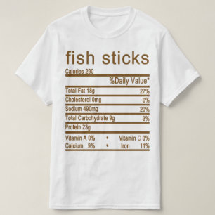 T-shirt bâtonnets de poisson étiquette de la valeur nutr