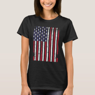 T-shirt Bâtons À Tambour Forme Un Patrioti Drapeau América