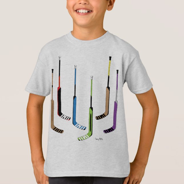 T-shirt Bâtons de gardien de hockey pour jeunes (Devant)