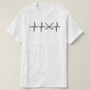 T-shirt Bâtons de hockey sur glace croisés ECG Heartbeat P