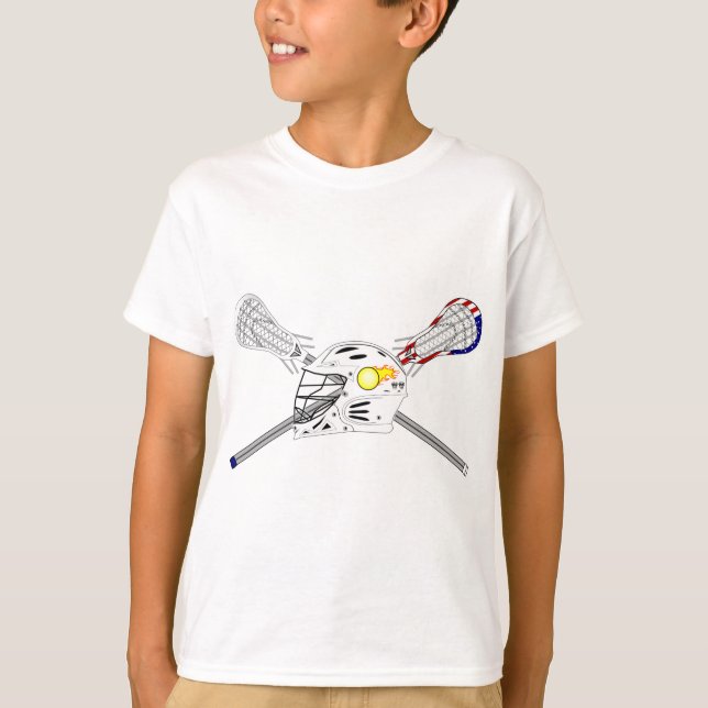 T-shirt Bâtons de lacrosse avec le casque (Devant)