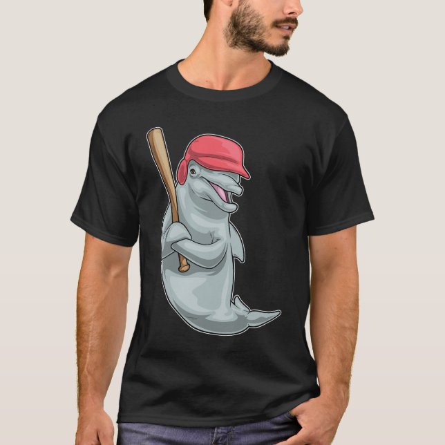 T-shirt Batte de baseball de dauphin (Devant)