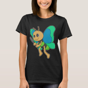 T-shirt Batte de baseball papillon