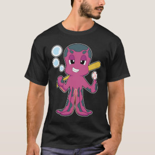 T-shirt Batte de baseball Pieuvre Baseball Sports