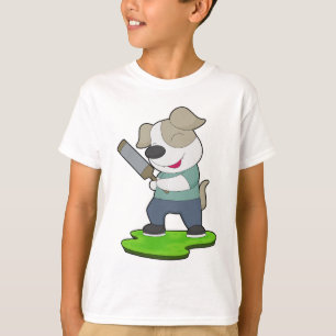 T-shirt Batte de cricket Chien