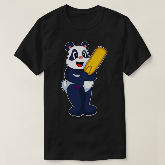 T-shirt Batte de cricket Panda (Design devant)