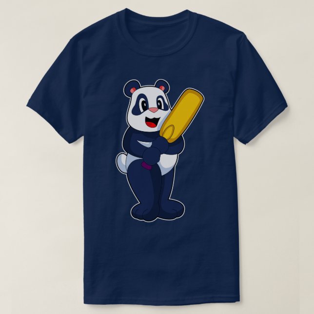 T-shirt Batte de cricket Panda (Design devant)