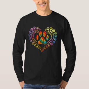 T-shirt Battement de coeur de chien Amour Pugs Femmes Fill