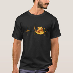 T-shirt Battement de coeur de snack frit au fromage EKG Po