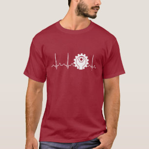 T-shirt Battement de coeur d'ingénieur mécanicien