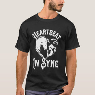 T-shirt Battement de coeur synchronisé Cheval et cavalier