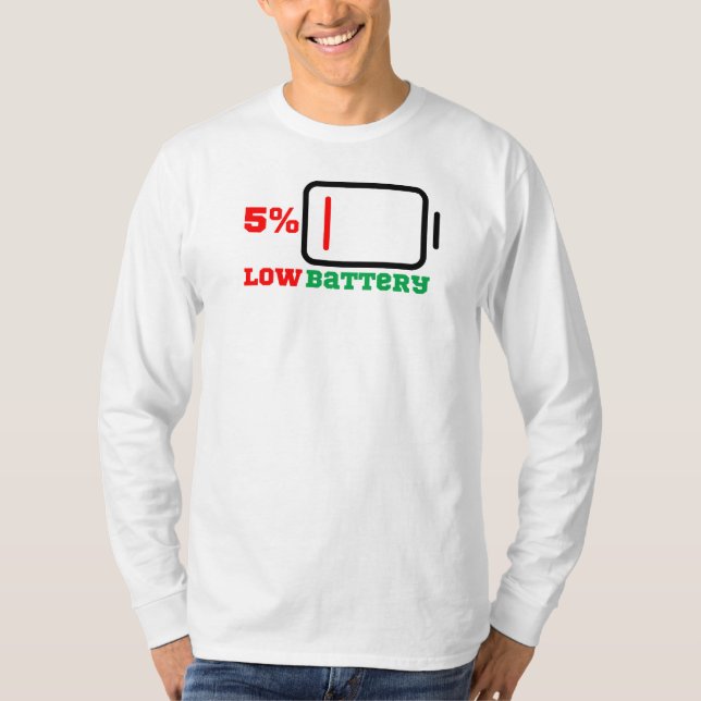 T-shirt Batterie basse 5 % (Devant)