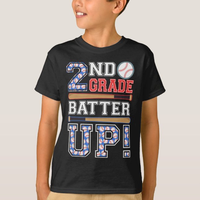 T-shirt Batterie de 2e année au baseball deuxième année Re (Devant)