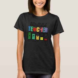 T-shirt Batterie De Vie D'un Enseignant De Quatrième Lundi