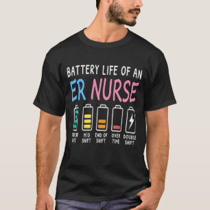T-shirt Batterie d'humour d'un graphique d'infirmière des 