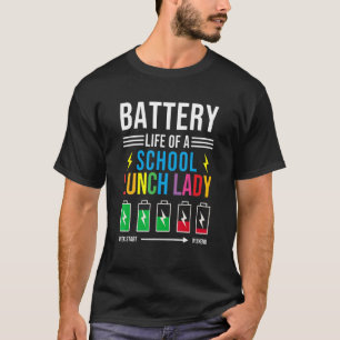 T-shirt Batterie Durée De Vie D'Un Déjeuner D'École Cafété