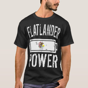 T-shirt Batterie électrique    Flatlander Illinois Fière