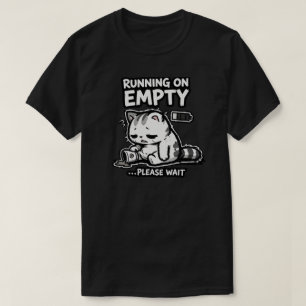 T-shirt Batterie faible Chat endormi Café Humour Design