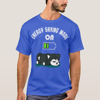 T-shirt Batterie Husky Cute Faible Energie Fatigué Chien a