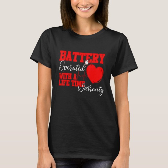 T-shirt Batterie Opérée Avec Garantie Durée De Vie Coeur D (Devant)