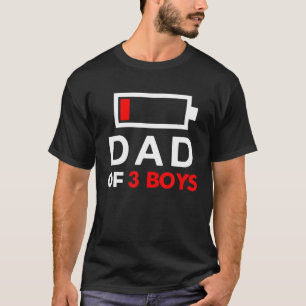 T-shirt Batterie Papa De 3 Garçons