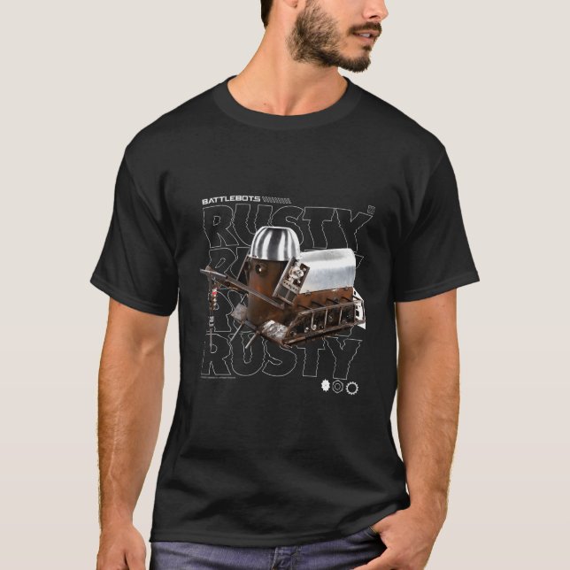 T-shirt Batterie Robot Rusty Stack Texte Stack (Devant)