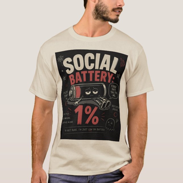 T-shirt Batterie sociale : 1%  (Devant)