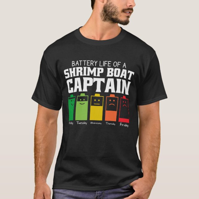 T-shirt Batterie Vie D'Un Capitaine De Bateau De Crevette (Devant)