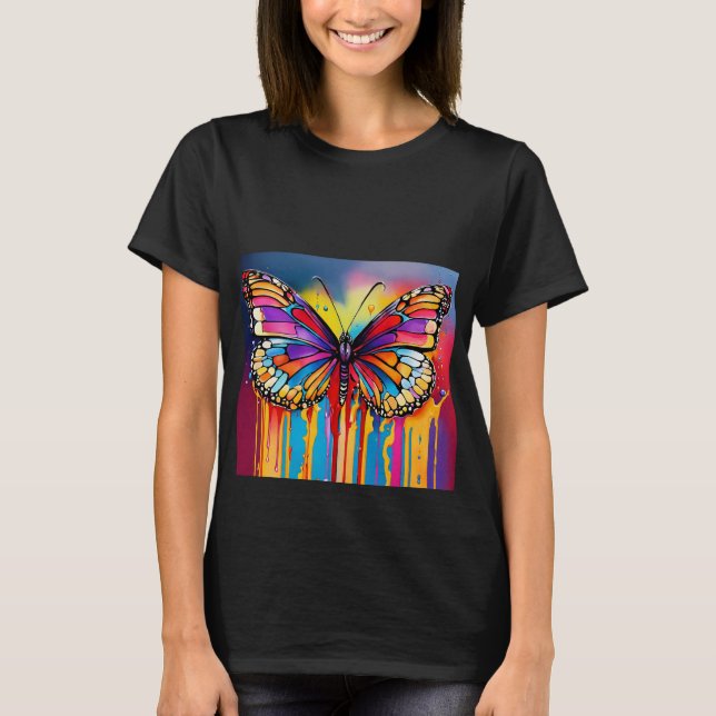 T-shirt Batterie vive : Papillons et Coeurs Alcool Art T- (Devant)