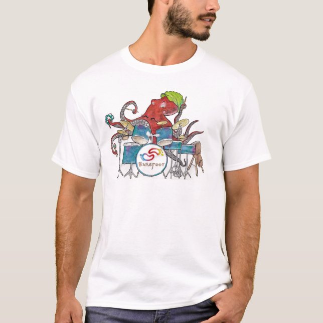 T-shirt Batteur aux pieds nus de poulpe de cannelure (Devant)
