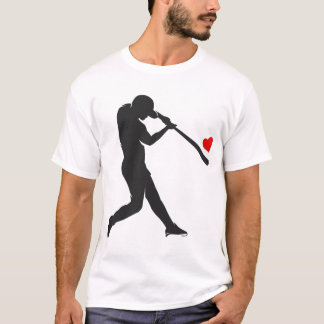 T-shirt Batteur de baseball de la Saint-Valentin Silhouett