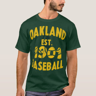 T-shirt Batteur de baseball vintage Oakland Baseball Est 1