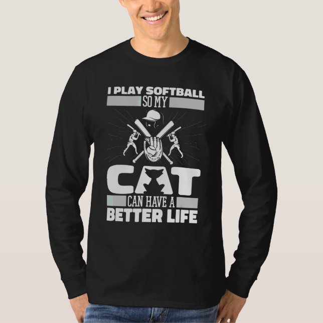 T-shirt Batteur de softball à la chatte Lanceur   Receveur (Devant)