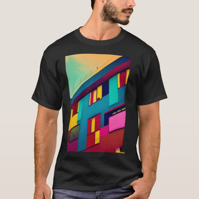 T-shirt Bauhaus architecture poster (Devant)