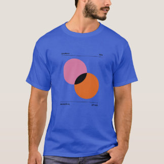 T-shirt Bauhaus Cercles Overapping Rose Orange Surdimensio