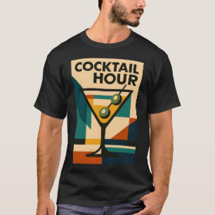 T-shirt Bauhaus Cocktail Hour Martini de style mi-siècle m